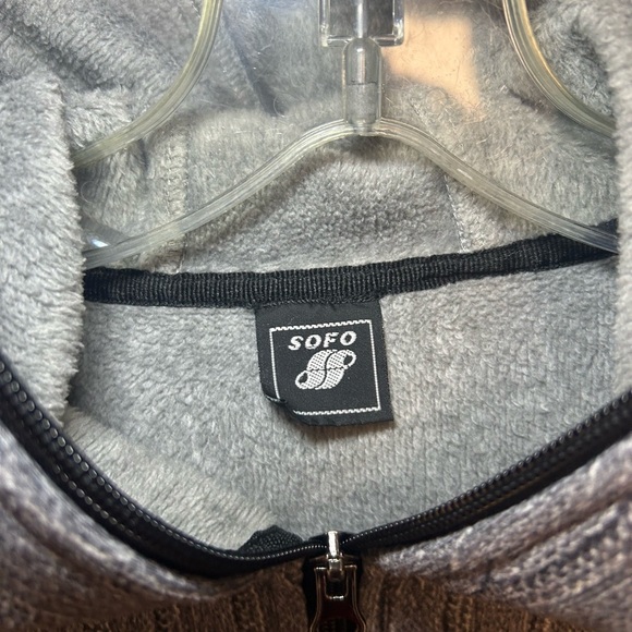 Vintage trompe l'oeil cable knit full zip hoodie - Picture 2 of 6